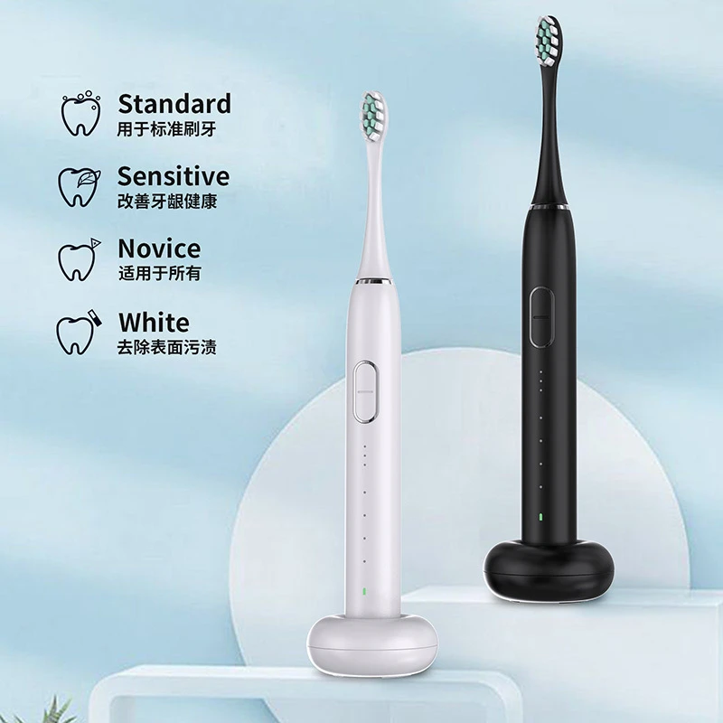 Brosse à dents électrique sonique intelligente sans fil rechargeable pour le voyage, blanchiment des dents, ultrasonique, étanche IPX7